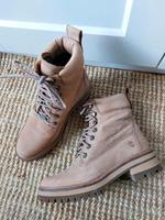 Neuwertige Timberland Echtleder Boots Schnürstiefel Schuhe beige Köln - Nippes Vorschau