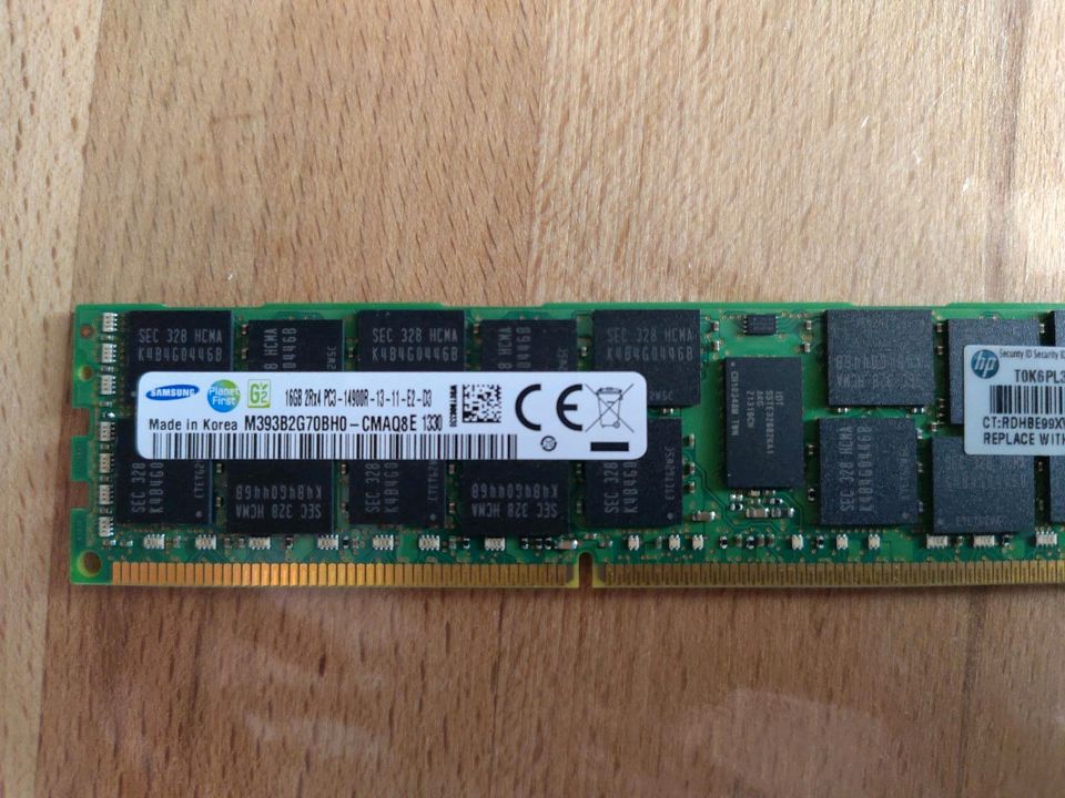 16GB-Riegel DDR3 ECC PC-14900R Samsung HP HPE in Dresden