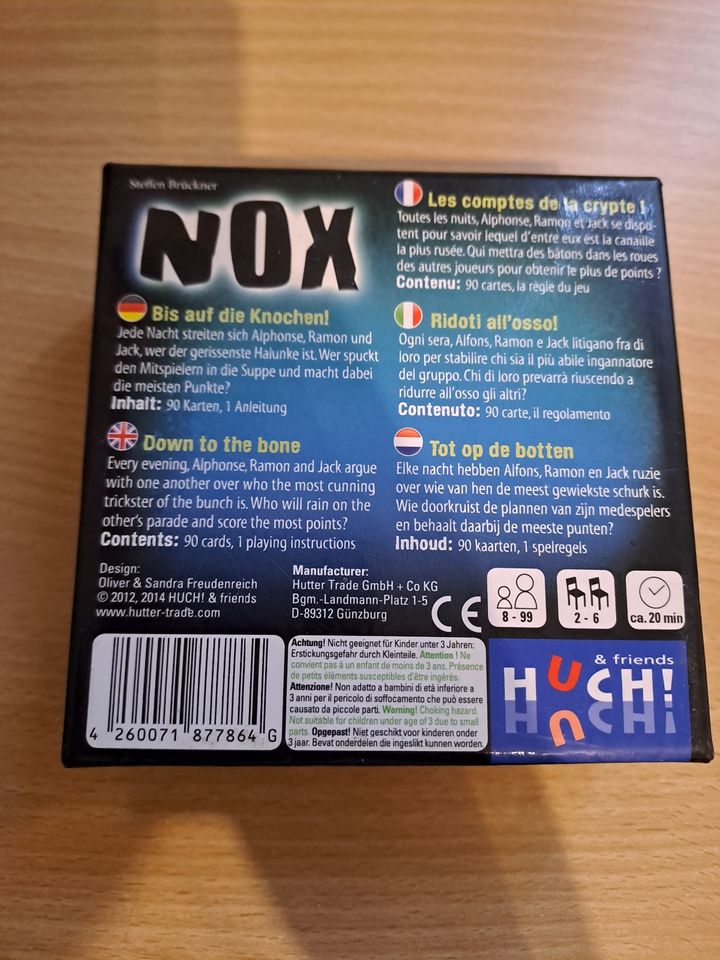 NOX - Bis auf die Knochen Kartenspiel in Essen