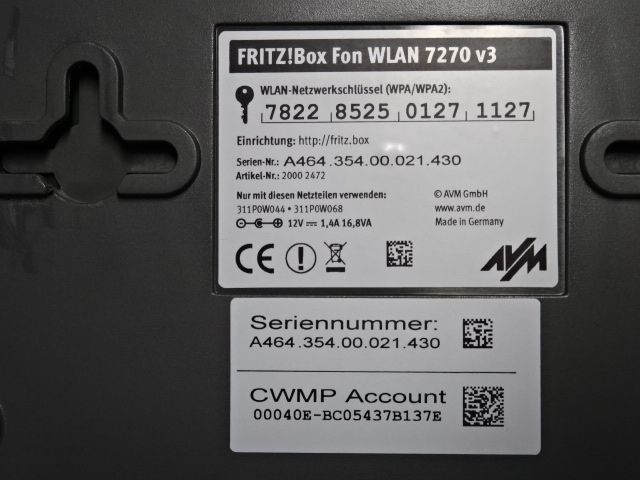 Fritz!Box 7270 WLAN-Router - Top-Zustand in Weilerswist