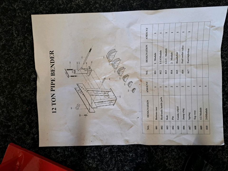 Werkstatt Metall Rohrbiegemaschine 12T Auto KFZ SUV Käfig Bügel in Lippstadt