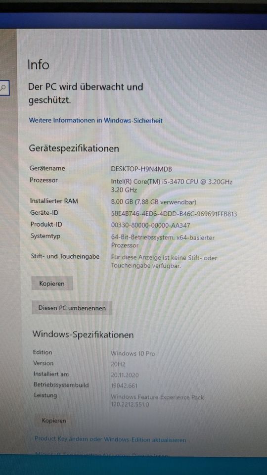 Desktop PC Fujitsu Esprimo E710 E85+ i5 3470 8GB Ram 120GB SSD in Mülheim-Kärlich