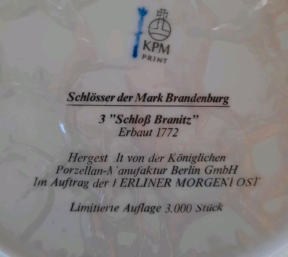 KPM Sammelteller Schlösser der Mark Brandenburg „Schloss Branitz“ in Bremen