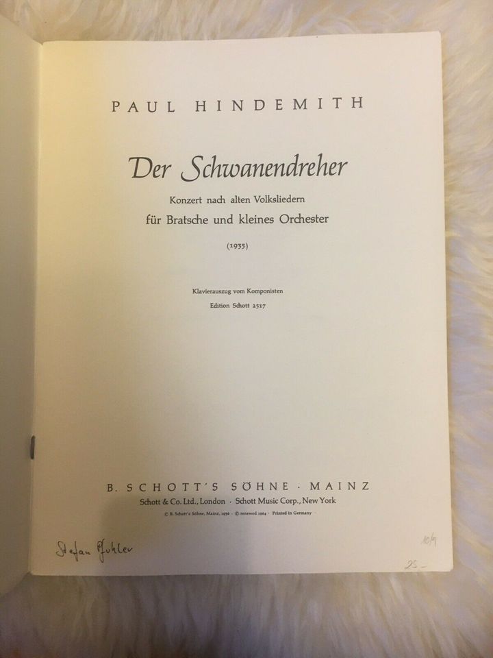 Hindemith Der Schwanendreher Ed 2517 in Pocking