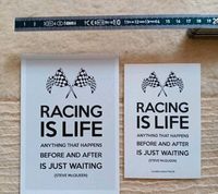 Aufkleber + Postkarte RACING IS LIFE Steve McQueen Baden-Württemberg - Rottweil Vorschau