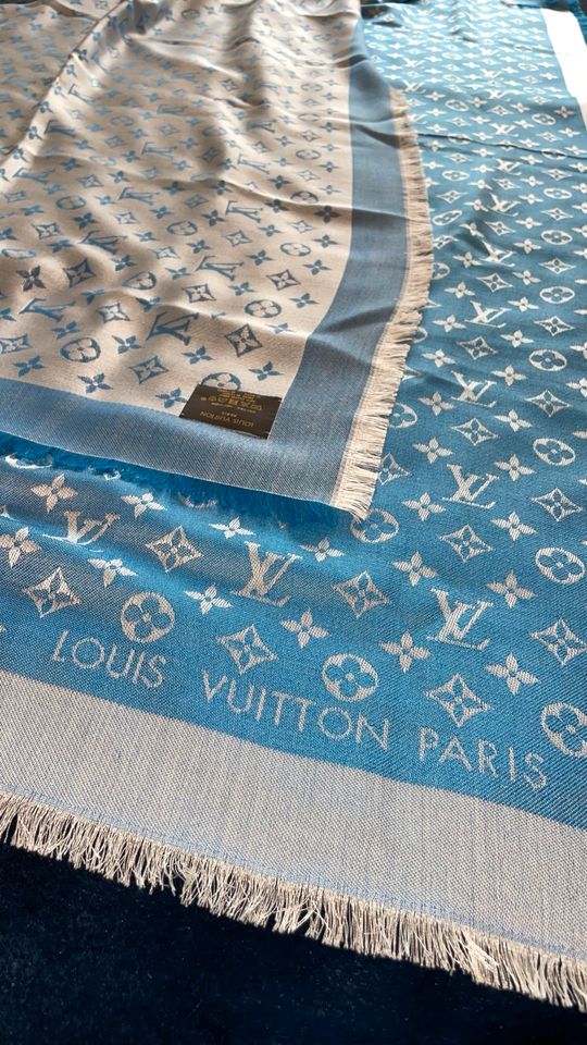 Louis Vuitton Monogram Demin Schal blau Full Set neuwertig Tuch in Saarbrücken
