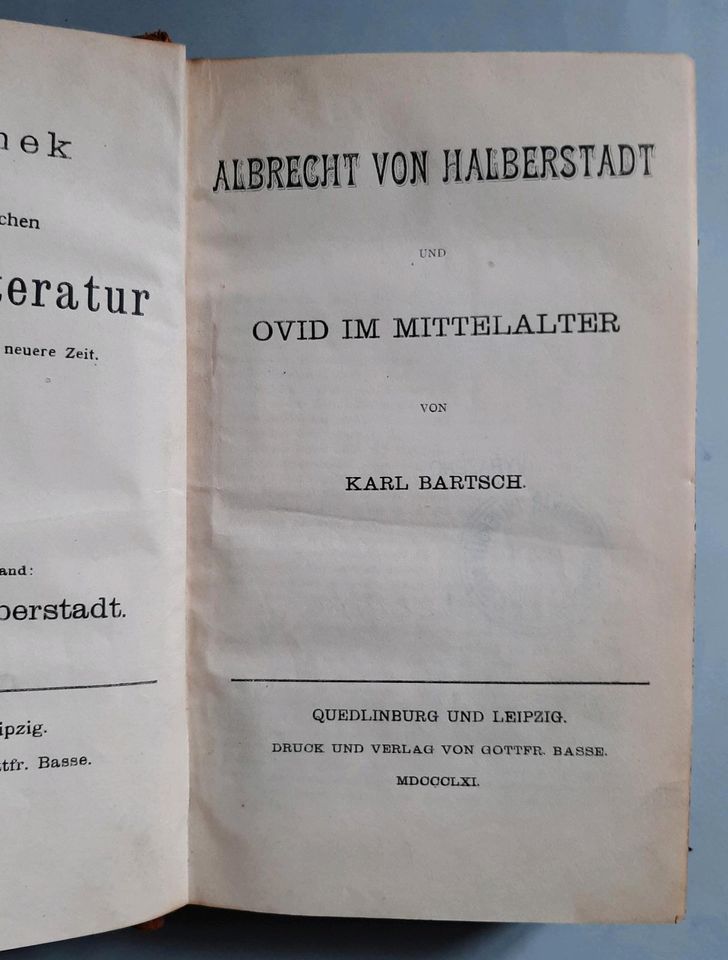 Albrecht von Halberstadt und Ovid im Mittelalter - 1861 in Zwickau