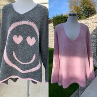 NEU! Pullover Pulli Oversize Einheitsgröße S-XXL grau rosa Nordrhein-Westfalen - Kerpen Vorschau