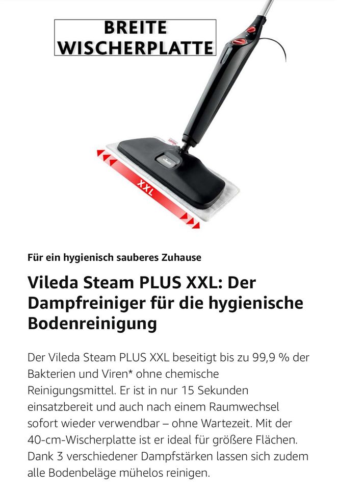 Vileda Steam Plus XXL Reiniger Mop in München