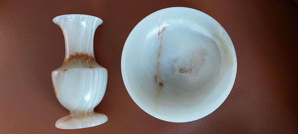Onyx-Buchstützen 2 Pferdeköpfe, Höhe 19 cm, schöne Maserung in Planegg