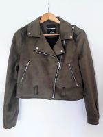 Jacke, Wildlederart, oliv, Bikerstil Brandenburg - Templin Vorschau