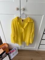 Bluse aus Italien M gelb Oberteil top Damen Plissee Chiffon Look Bayern - Aichach Vorschau