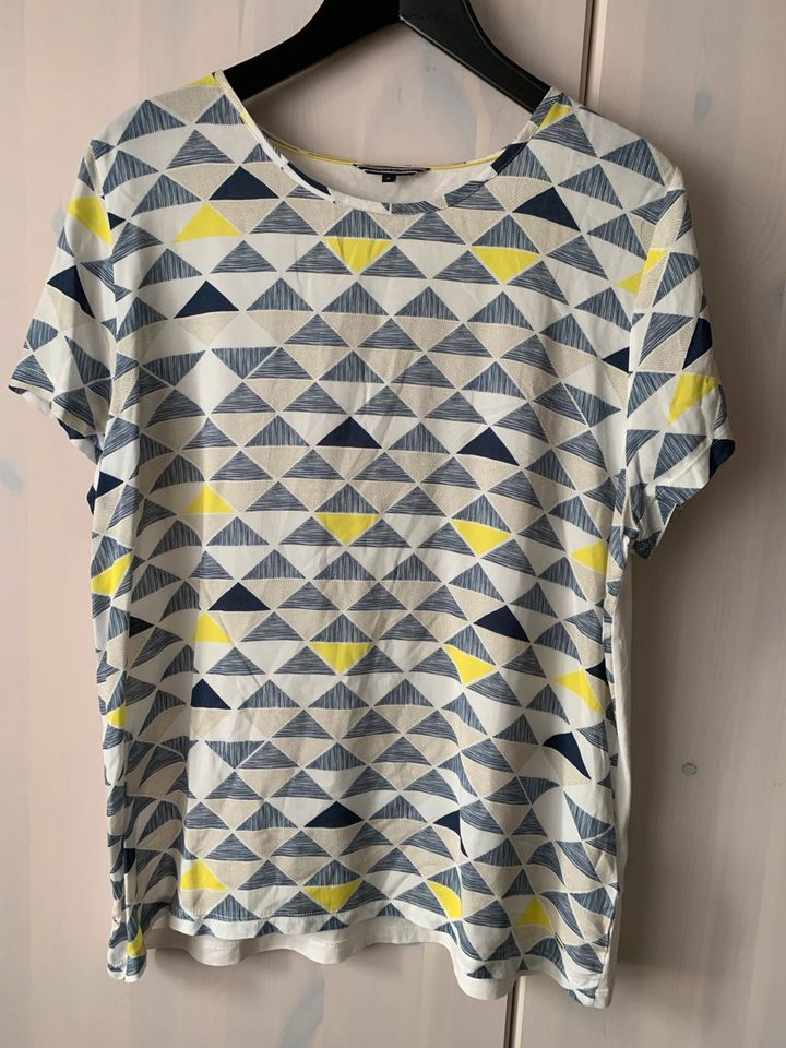 Tommy Hilfiger Shirt XL Kurzarm T-Shirt Bluse gelb blau Muster in Essen