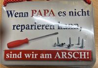 Blechschild Papa repariert Werkstatt Geschenk Opa NEU OVP Rheinland-Pfalz - Gau-Algesheim Vorschau