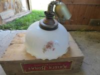 Vintage Leuchte Lampe  mit Glasschirm und Blumendekor Sachsen - Burkau Vorschau