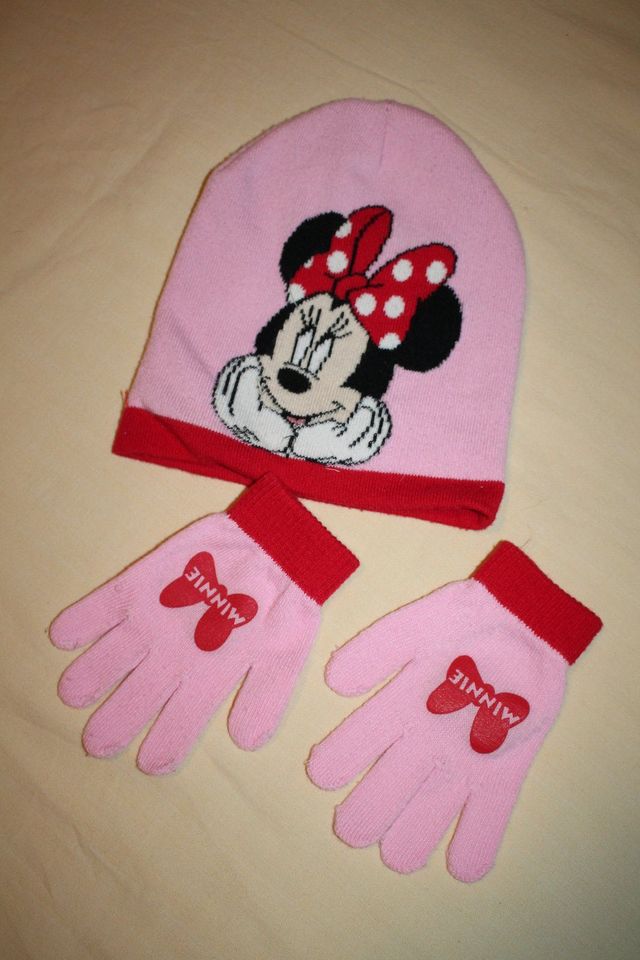 Disney Minnie Maus Mouse 2-5 Jahre onesize Mütze Handschuhe rosa in Rostock
