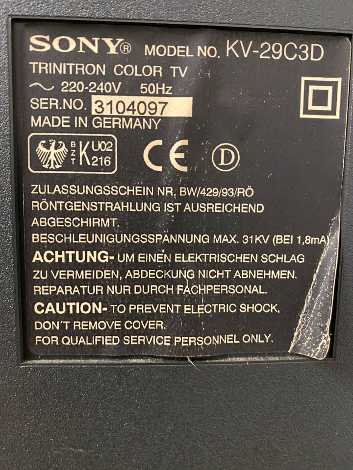 RETRO TV SONY KV 29C3D Mit Fuß SU-415 in Pulheim