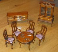 Puppenhaus Möbel Ess Wohnzimmer Chippendale Antik Holz vintage Bayern - Oberschneiding Vorschau