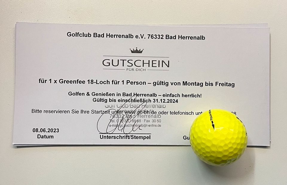 Greenfee Gutscheine Golfclub Bad Herrenalb in Marxzell