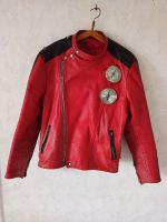 Design Leder-Jacke Motorrad Rocker Punk Größe L Rot Hamburg-Mitte - Hamburg Hammerbrook Vorschau