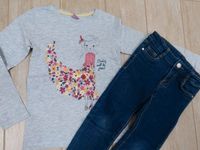 Langarm--Shirt, LA-Shirt Mädchen Blumen Gr. 110 + Jeans, Übergang Bayern - Fürsteneck Vorschau