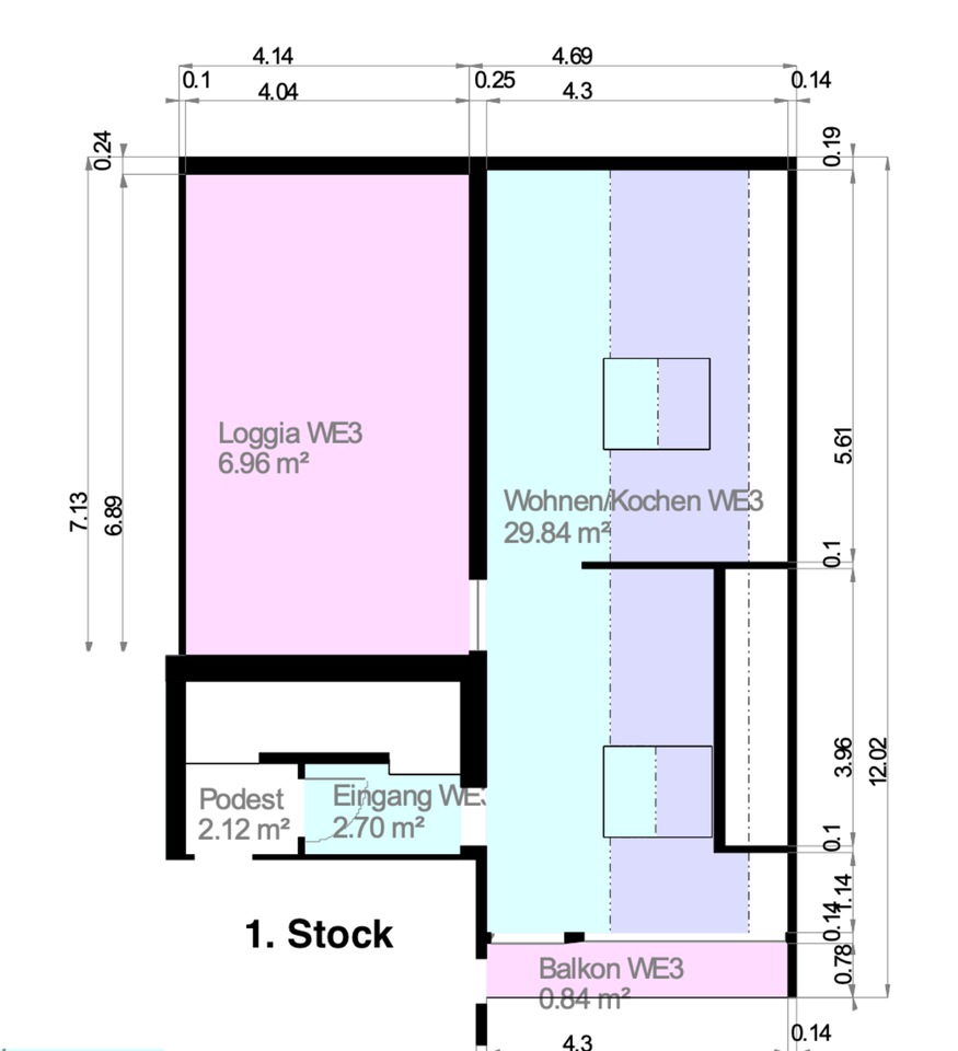 DG Wohnung, 3 Zimmer, mit Traum Dachterrasse, frisch renoviert in Oberndorf am Lech