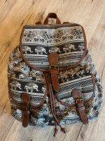 Rucksack Elefant Thailand Tasche Lederriemen Stoffrucksack Bayern - Weitramsdorf Vorschau