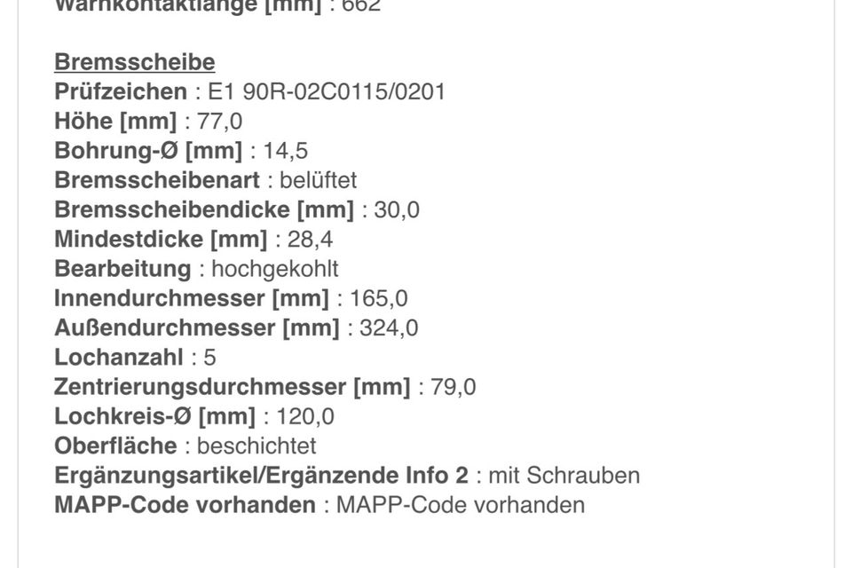 NEUE, UNBENUTZTE ATE BREMSSCHEIBEN FÜR BMW E60 VORNE in Hanau