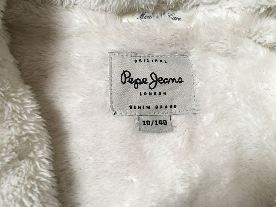 flauschige Kapuzen Sweat Jacke PEPE JEANS Silber Grau Gr. 140 in Leipzig