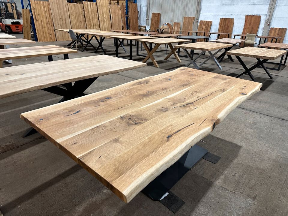 |Neue Lieferung|Eiche Tischplatten Massiv Tische Baumkante inkl Gestell Akazie VollHolz in Hamburg