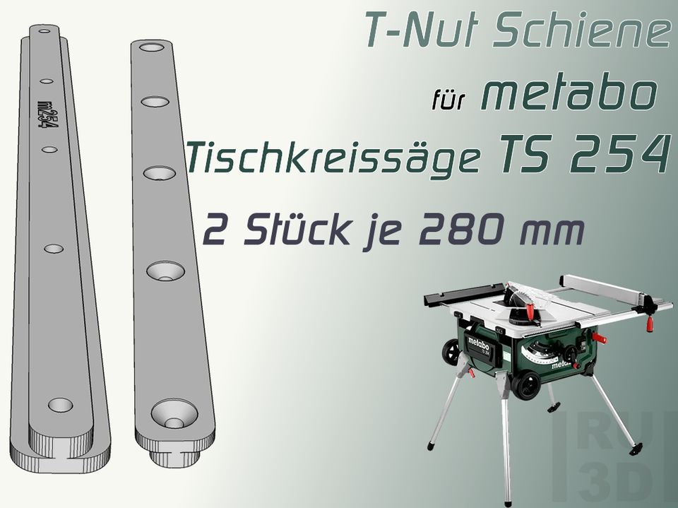 2x 280mm Schiene für metabo TS 254 Tischkreissäge, Schiebeschlitt in Glücksburg