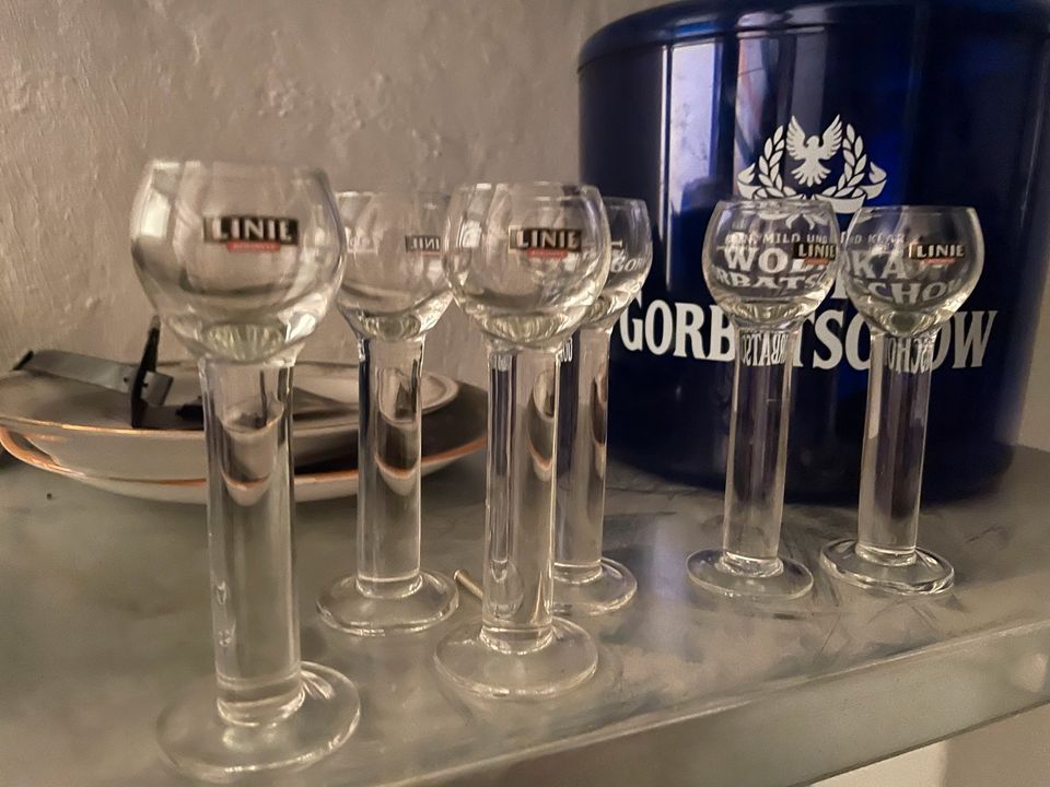 6x Linie Stielglas; neuwertig in Soest