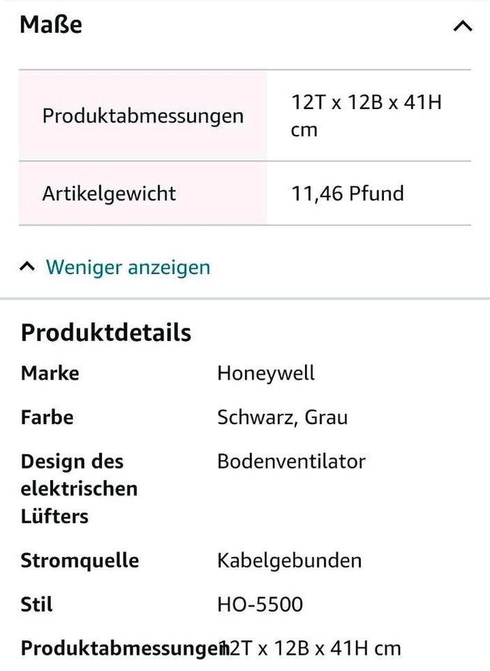 Standventilator Honeywell HO-5500 // NEUPREIS 80€ in Gersthofen