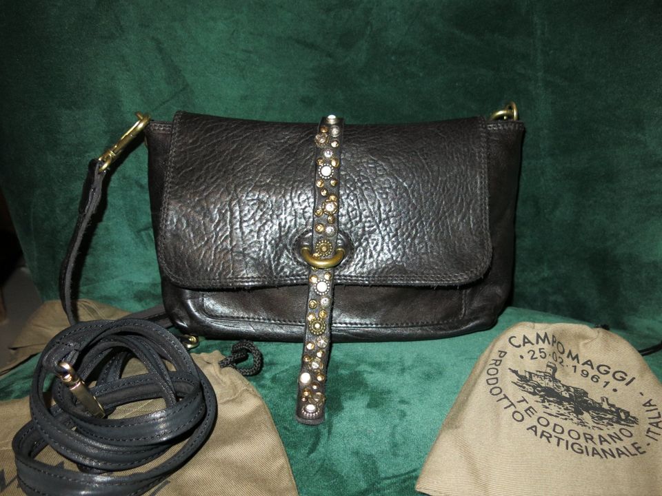 Campomaggi Crossbody Tasche große Cefalù Schwarz Neu in Rheinbach