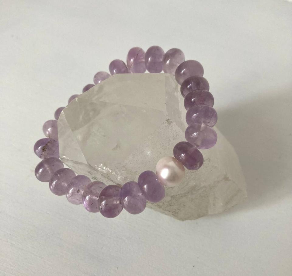 Amethystarmband Amethyst Armband flexyband SW Perle 11,5mm in Magdeburg