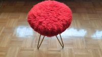 Hocker rotes Kunstfell Flokati Look 50er 60er Hairpin Metall Füße Berlin - Steglitz Vorschau