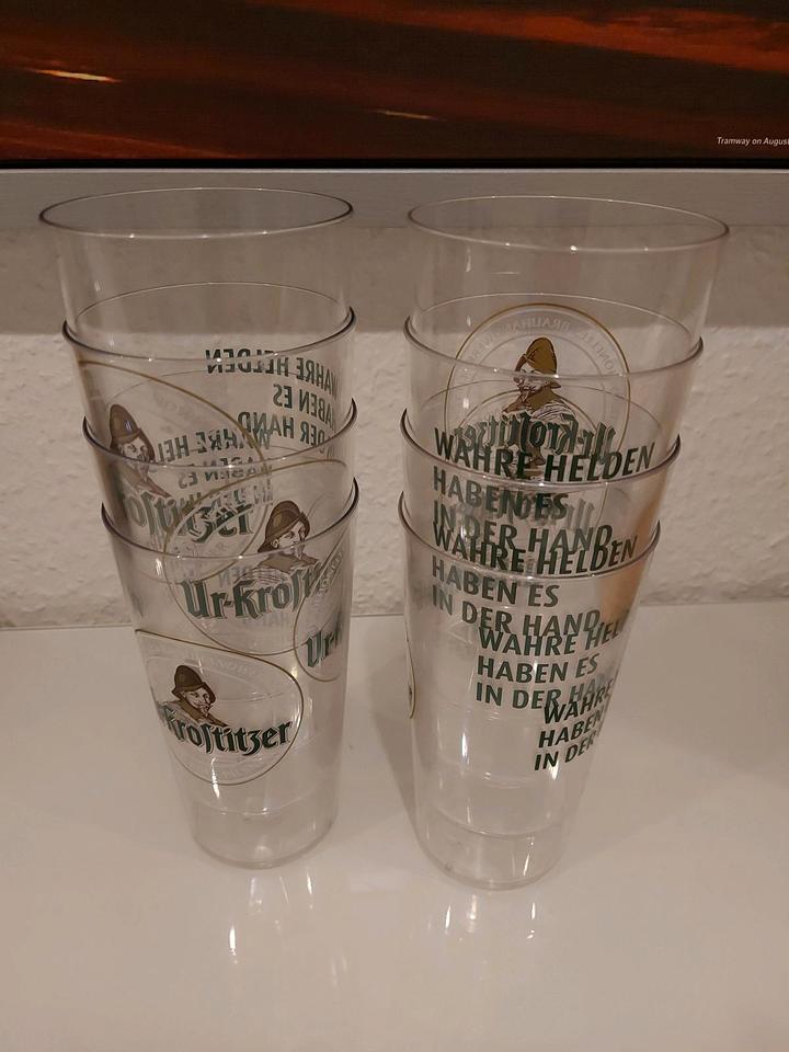 8 Hart-Plastik-Becher"Ur-Krostitzer"Bier Glas 0,4l Cup-Concept in Leipzig