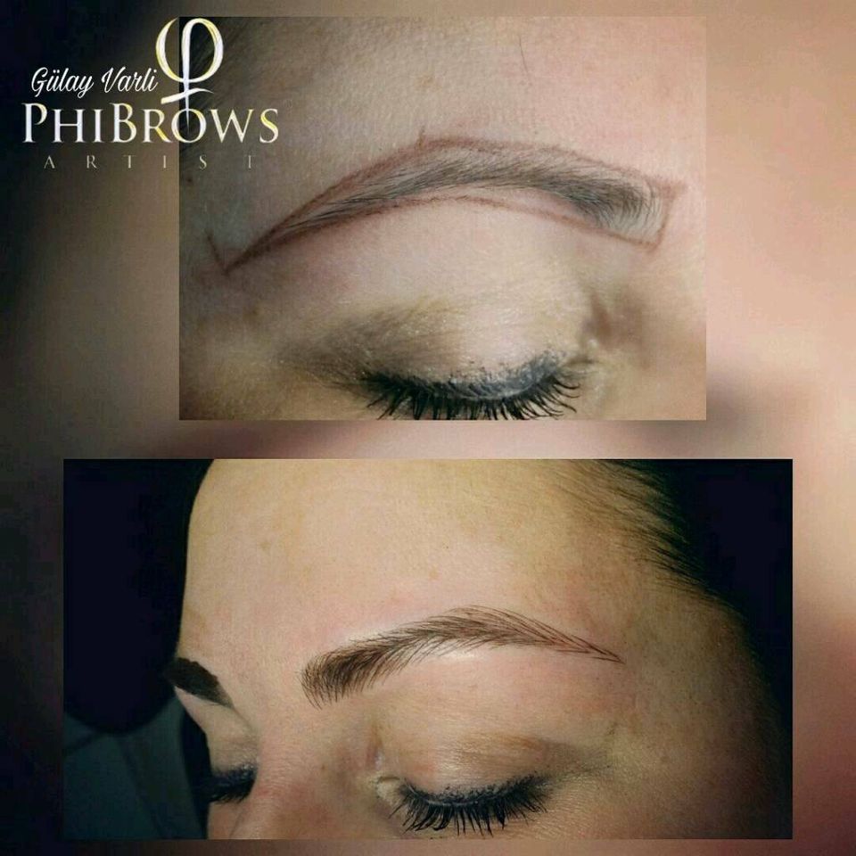 Microblading der Augenbrauen mit der Härchenzeichnung v.Phibrows in Regensburg