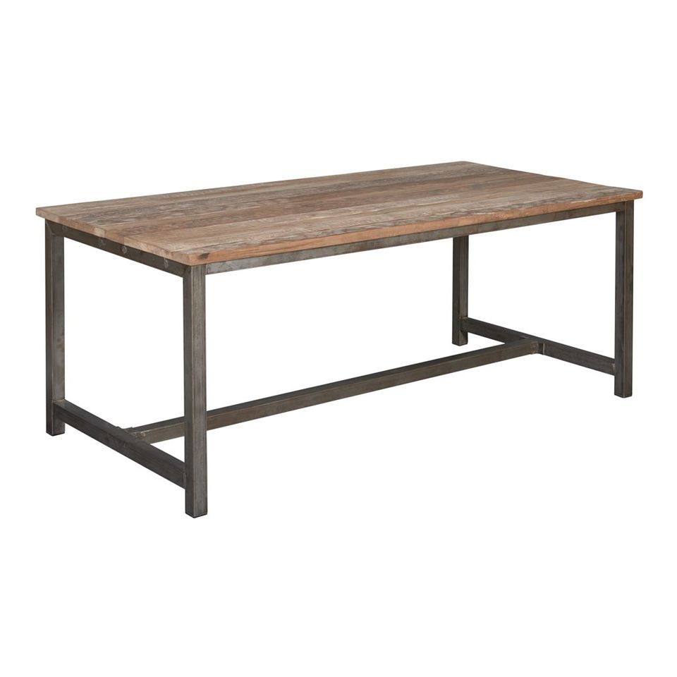 Moderner Teak Esstisch Venedig ca. 140 cm Teak und Metall Industrial Design in Moers