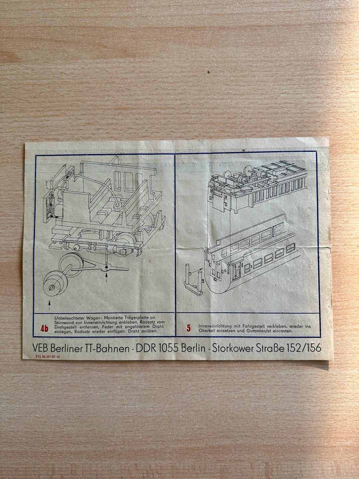 Modelleisenbahn Spur TT Beipackzettel in Berlin