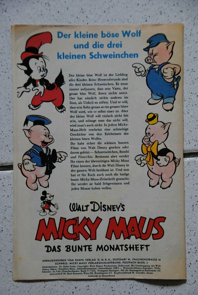 Micky Maus Das bunte Monatsheft Nr. 1 und 2 Reprint inkl. Versand in Wasbüttel