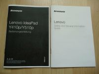 LENOVO IDEAPAD Y410p/Y510p BEDIENUNGSANLEITUNG + SAFETY AND GENER Nordrhein-Westfalen - Herne Vorschau