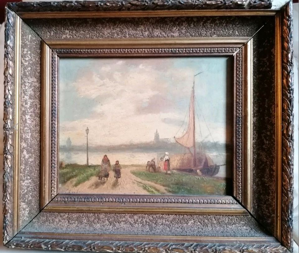 Öl-Gemälde Schiffe Meer Holland   koekkoek um 1890 in Bernau am Chiemsee