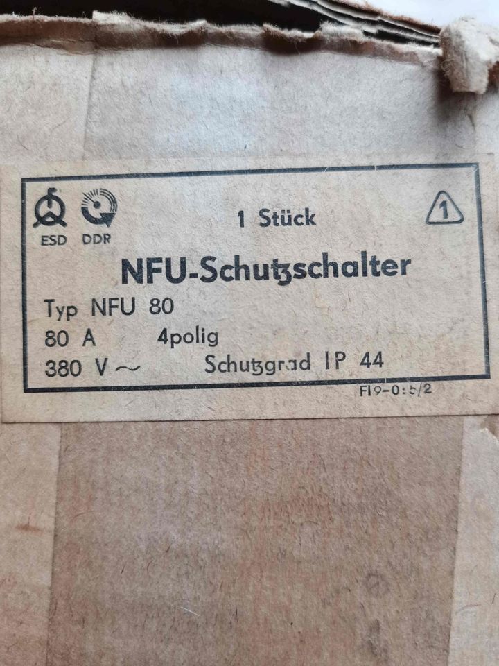 NFU 80 Schutzschalter 380V 80A IP 44 DDR, Nostalgie, Antik in Ebersbach