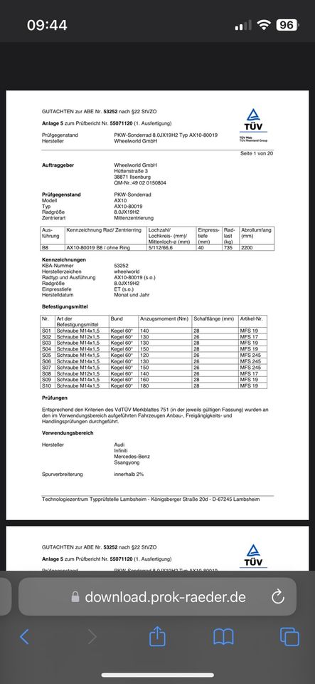 Audi // Mercedes Alufelge 5x112 mit Ganzjahresreifen 225/35/19 in Weilbach