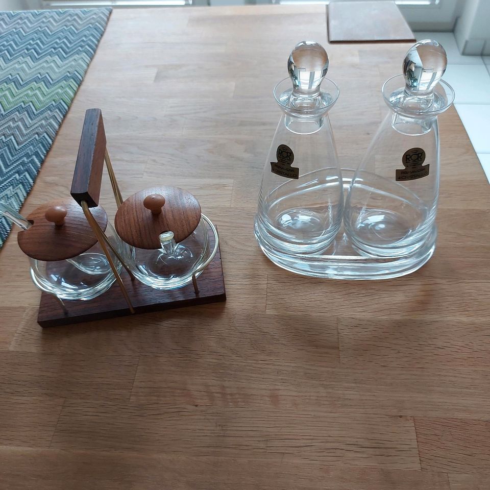 Menage Bleikristall und Marmeladenspender Holz mit Glas, neu in Bernkastel-Kues