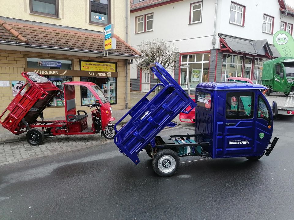 3-Rad Elektro Pritsche Cargo Premium Kipper Grand Extra Elektrofrosch Lastendreirad VOLTA RUNNER Mega Cabin Lastenrad Pedelec Transporter Ape Porter Piaggio Aixam PRO TUKTUK TUK TUK TUCK TUCK Benziner in Neukirchen