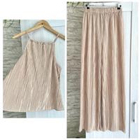 Sommer Set Plissee Hose Top Zweiteiler Hose mit weitem Bein+Shirt Niedersachsen - Wolfsburg Vorschau