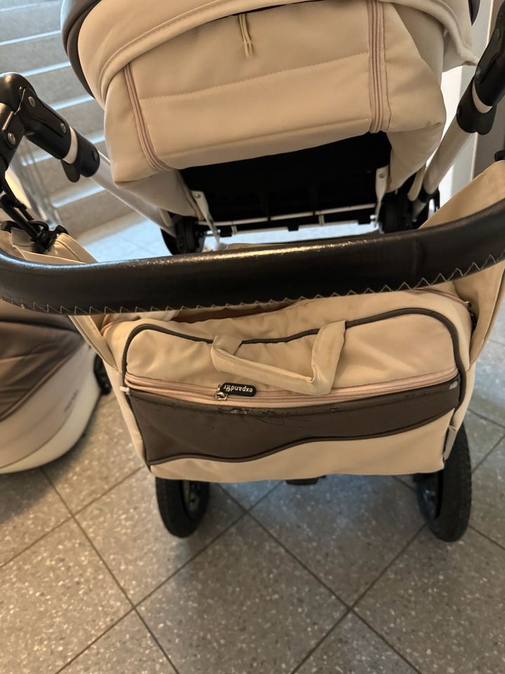 Kinderwagen Set Babyschale Auto Buggy Wanne beige in Dresden