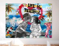 ⭐POP Art Leinwand Kids Kiss BAnksy Bild Galerie Berlin Streetart Friedrichshain-Kreuzberg - Friedrichshain Vorschau